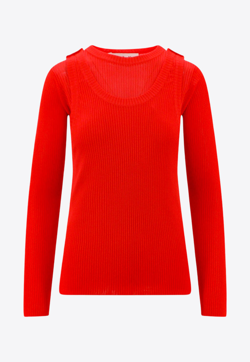 Marni Long-Sleeved Ribbed Top Red GCMD0456A0UFV216_00R60