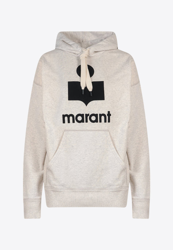 Isabel Marant Etoile Mansel Logo Print Hooded Sweatshirt Beige SW0001FAA1M07E_23EC