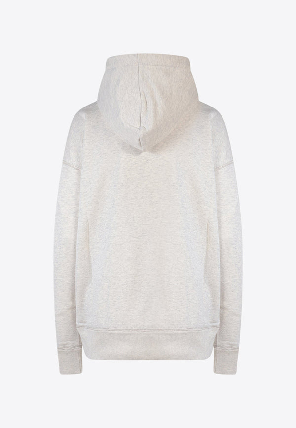 Isabel Marant Etoile Mansel Logo Print Hooded Sweatshirt Beige SW0001FAA1M07E_23EC