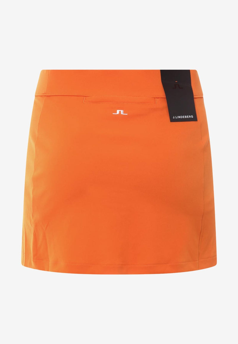 J.Lindeberg Amelie Jersey Mini Golf Skirt Orange GWSD07897_I068