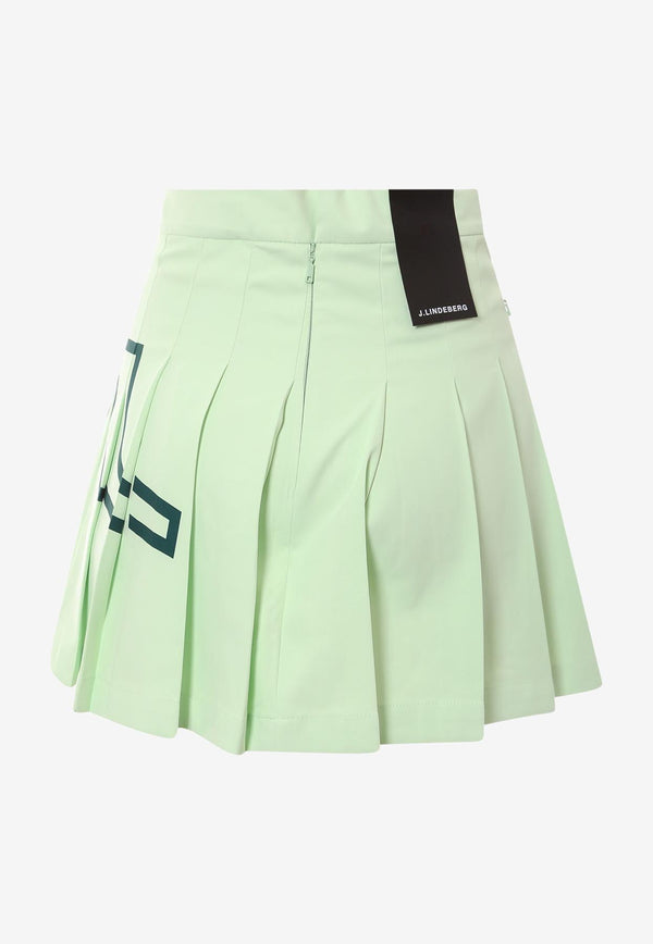 J.Lindeberg Naomi Pleated Mini Skirt Green GWSD07827_M037