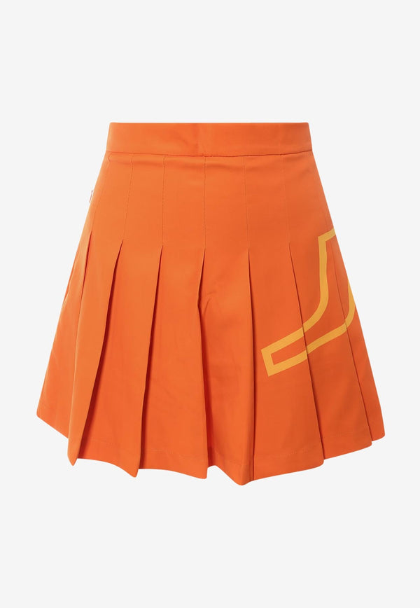 J.Lindeberg Naomi Pleated Mini Skirt Orange GWSD07827_I068