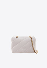 PINKO Mini Quilted Leather Crossbody Bag White 100039A0F2_Z14Q