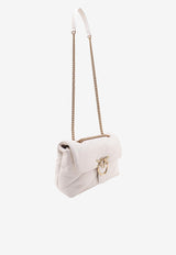 PINKO Classic Love Quilted Puff Crossbody Bag White 100038A0F2_Z14Q