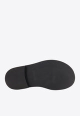 Salvatore Ferragamo Logo Embossed Leather Slides 021258760634_NERO Black