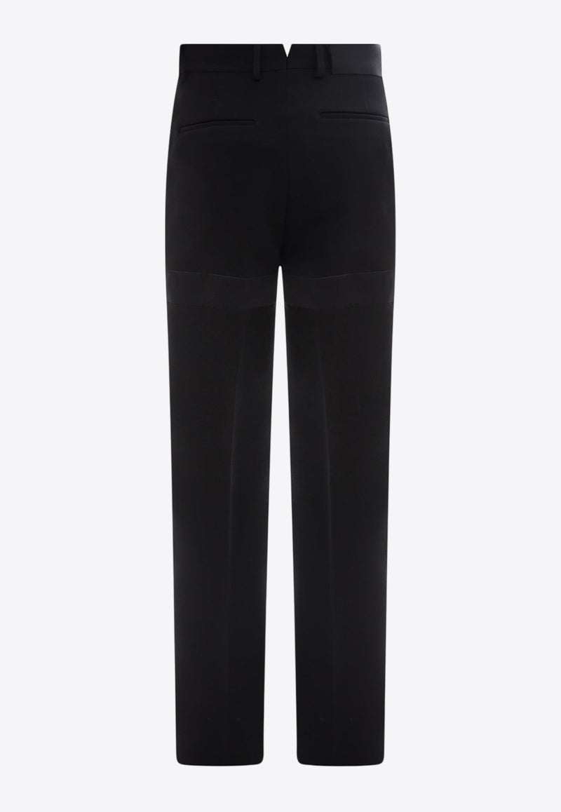 Salvatore Ferragamo Inlay Pressed-Crease Tailored Pants Black 143161761170_NERO