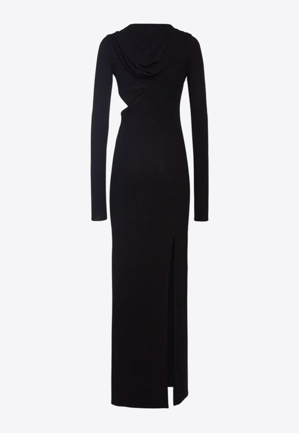 Versace Cut-Out Hooded Maxi Dress Black 10100001A01253_1B000