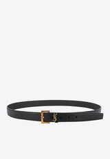 Saint Laurent Cassandre Calf Leather Belt Black 634440DTI0W_1000