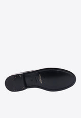 Saint Laurent Glazed Leather Penny Loafers Black 670231AAA7R_1000