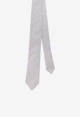 Nicky Milano Patterned Silk Tie White 100ELEGANTE20_6