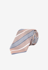 Nicky Milano Striped Silk Tie Beige 100JACQUARD23_4