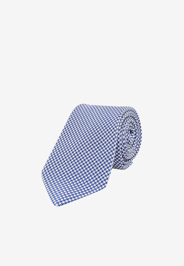 Nicky Milano Patterned Silk Tie Blue JACQUARD23_A1