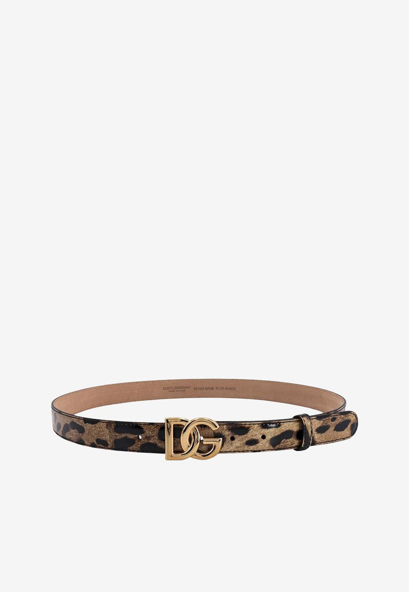 Dolce 
Gabbana DG Logo Leopard Print Belt BE1447AM568_HA93M