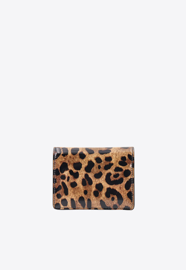 Dolce 
Gabbana Leopard Print Polished Leather Wallet Brown BI1211AM568_HA93M