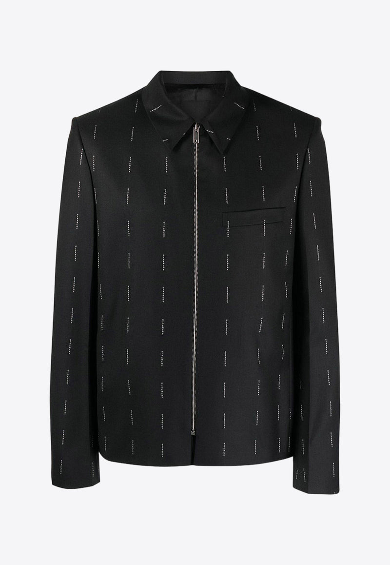 Givenchy Pinstriped Logo Wool Overshirt BM30DZ14UW_001