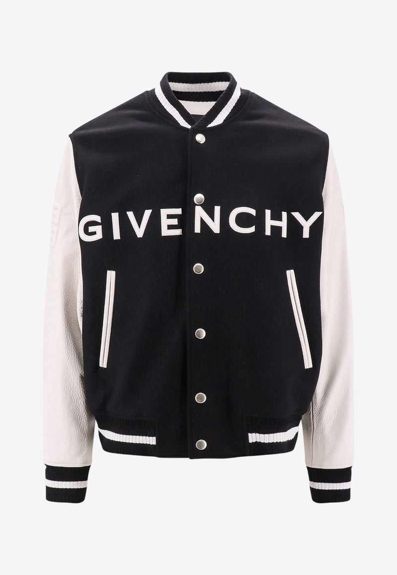 Givenchy Logo Patch Varsity Bomber Jacket Black BM011S6Y16_004