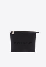 Givenchy Logo Print Canvas Pouch Bag Black BK60EAK1PH_001