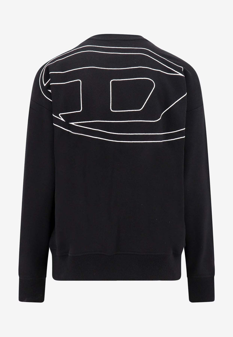 Diesel S-Rob Megoval D Embroidered Logo Sweatshirt Black A113030GYCJ_9XX