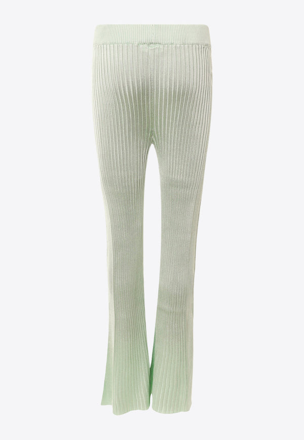 Jil Sander Rib-Knit Flared Pants Green J02KA0187J18287_334