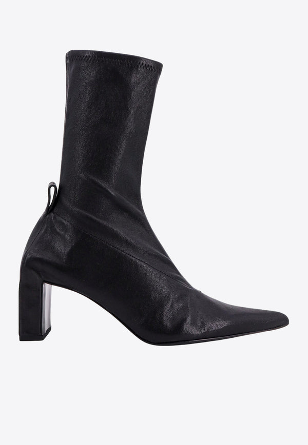 Jil Sander 60 Pointed-Toe Leather Ankle Boots Black J15WU0046P5810_001