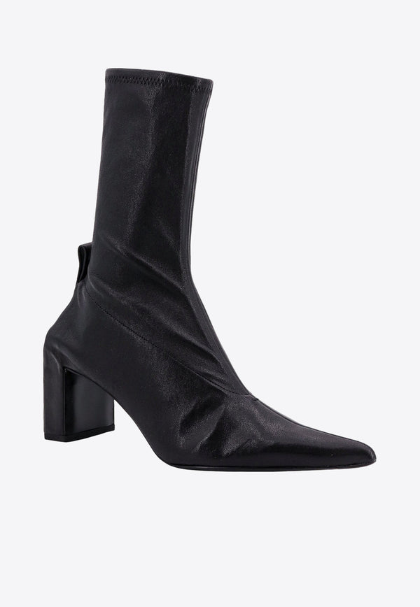 Jil Sander 60 Pointed-Toe Leather Ankle Boots Black J15WU0046P5810_001