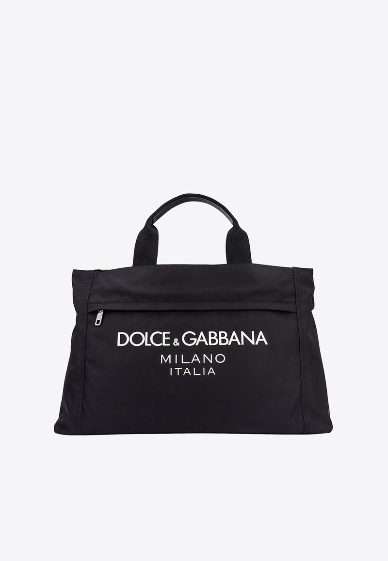 Dolce 
Gabbana Logo Print Holdall Bag Black BM2125AG182_8B956