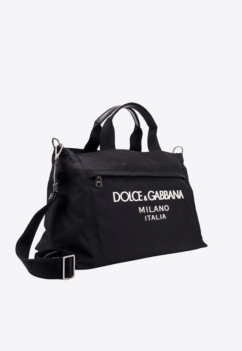 Dolce 
Gabbana Logo Print Holdall Bag Black BM2125AG182_8B956