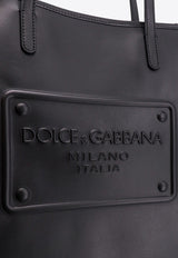 Dolce 
Gabbana Logo Embossed Leather Tote Bag Black BM2274AG218_80999-IH