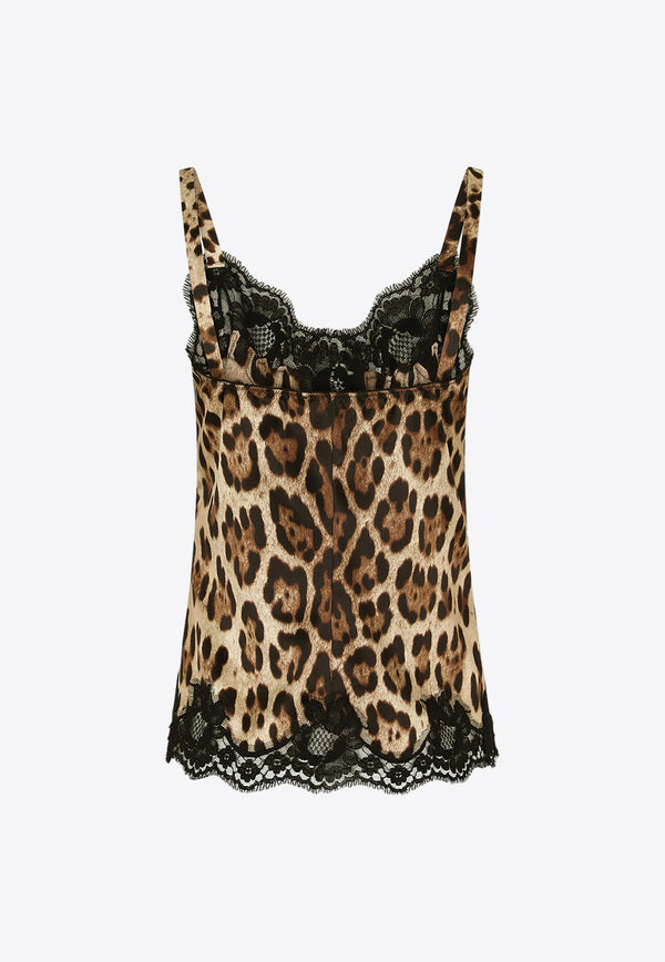 Dolce 
Gabbana Leopard Print Silk Cami Top Brown O7A00TONO21_HY13M