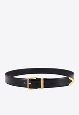 Dolce 
Gabbana Logo Engraved Buckle Leather Belt Black BC4832AI105_8I815