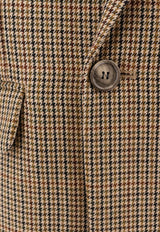 AMI PARIS Double-Breasted Houndstooth Wool Blazer Beige FBV311WV0032_270