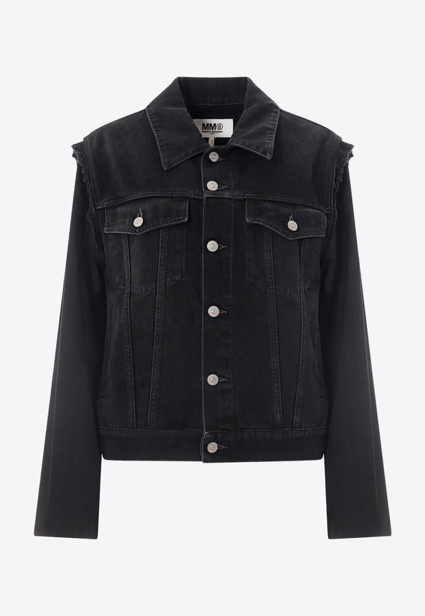 MM6 Maison Margiela Paneled Denim Jacket Black S52AM0260STZ086_961