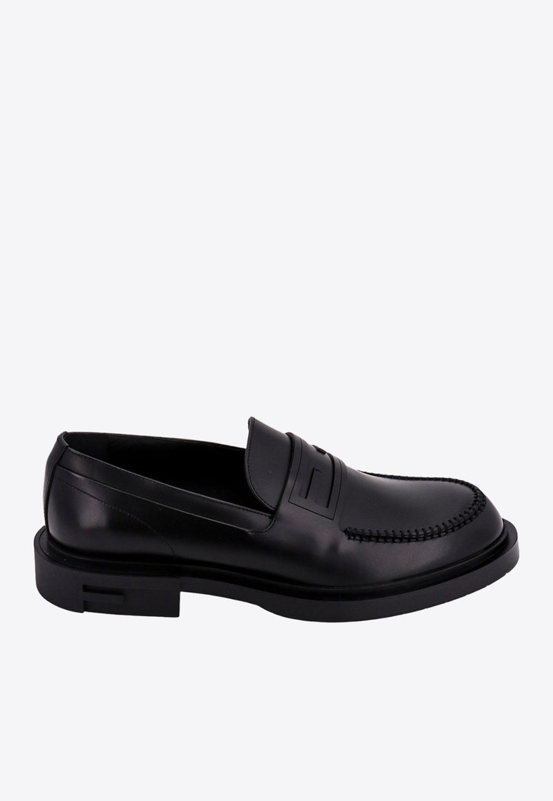 Fendi Frame Leather Loafers Black 7D161669F_F0QA1