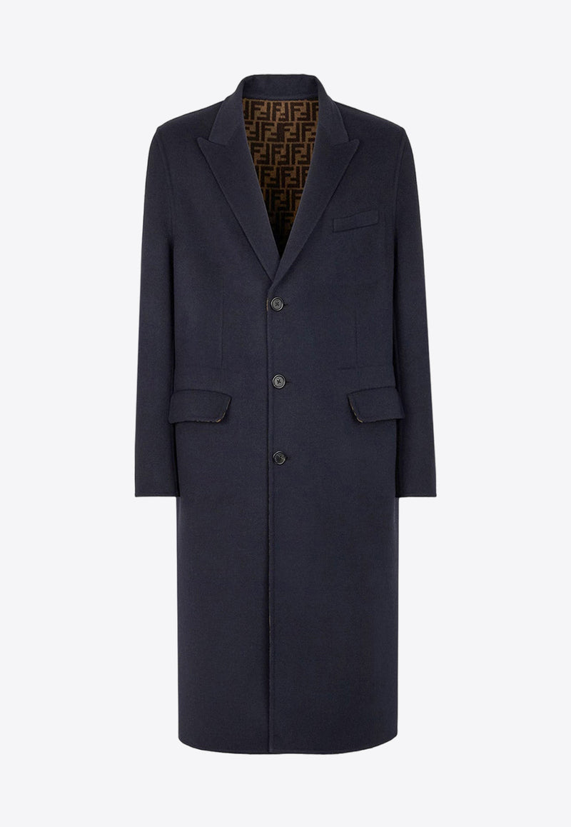 Fendi Double-Breasted Wool Coat Blue FF0770APOL_F1M2R