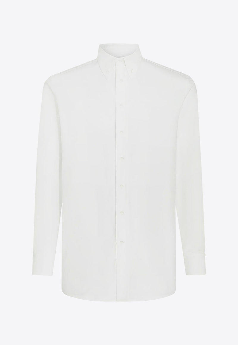 Etro Logo Embroidered Button-Up Shirt White 163658784_0990