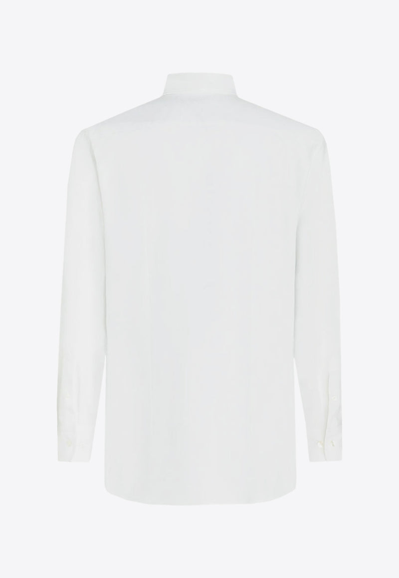 Etro Logo Embroidered Button-Up Shirt White 163658784_0990