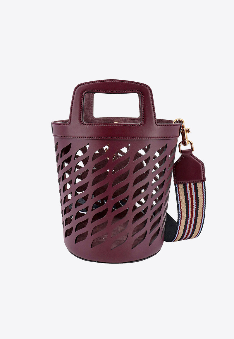 Etro Coffa Leather Bucket Bag Burgundy 1P0782211_0400