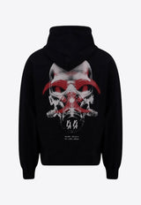 44 Label Group Fallout Logo Print Drawstring Hoodie Black B0030277FA139P298_P298