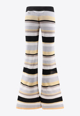 Palm Angels Striped Lurex Knit Flared Pants Multicolor PWHG021E23KNI002_8401