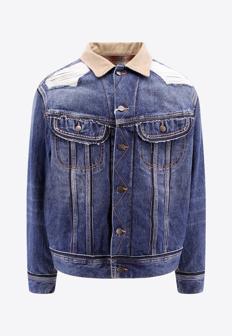 Maison Margiela Distressed Denim Jacket Blue S67AM0061STZ092_962