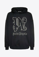 Palm Angels Monogram Statement Hooded Sweatshirt Black PMBB126E23FLE001_1003