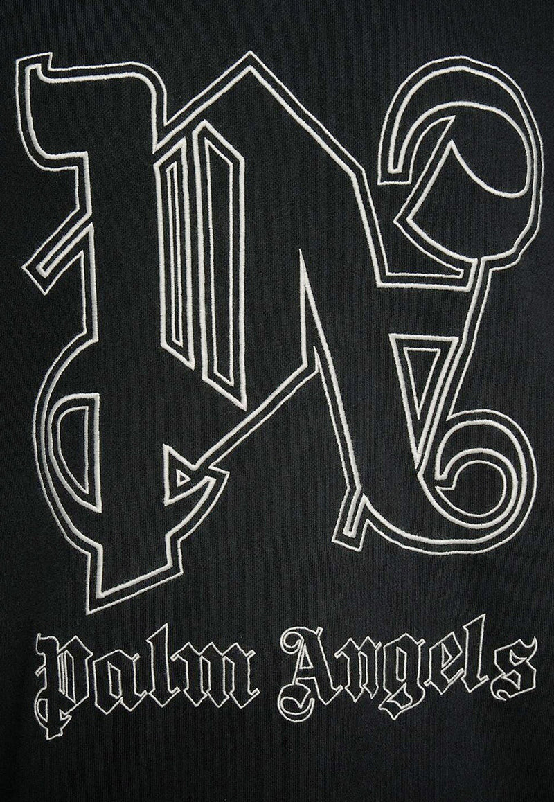 Palm Angels Monogram Statement Hooded Sweatshirt Black PMBB126E23FLE001_1003