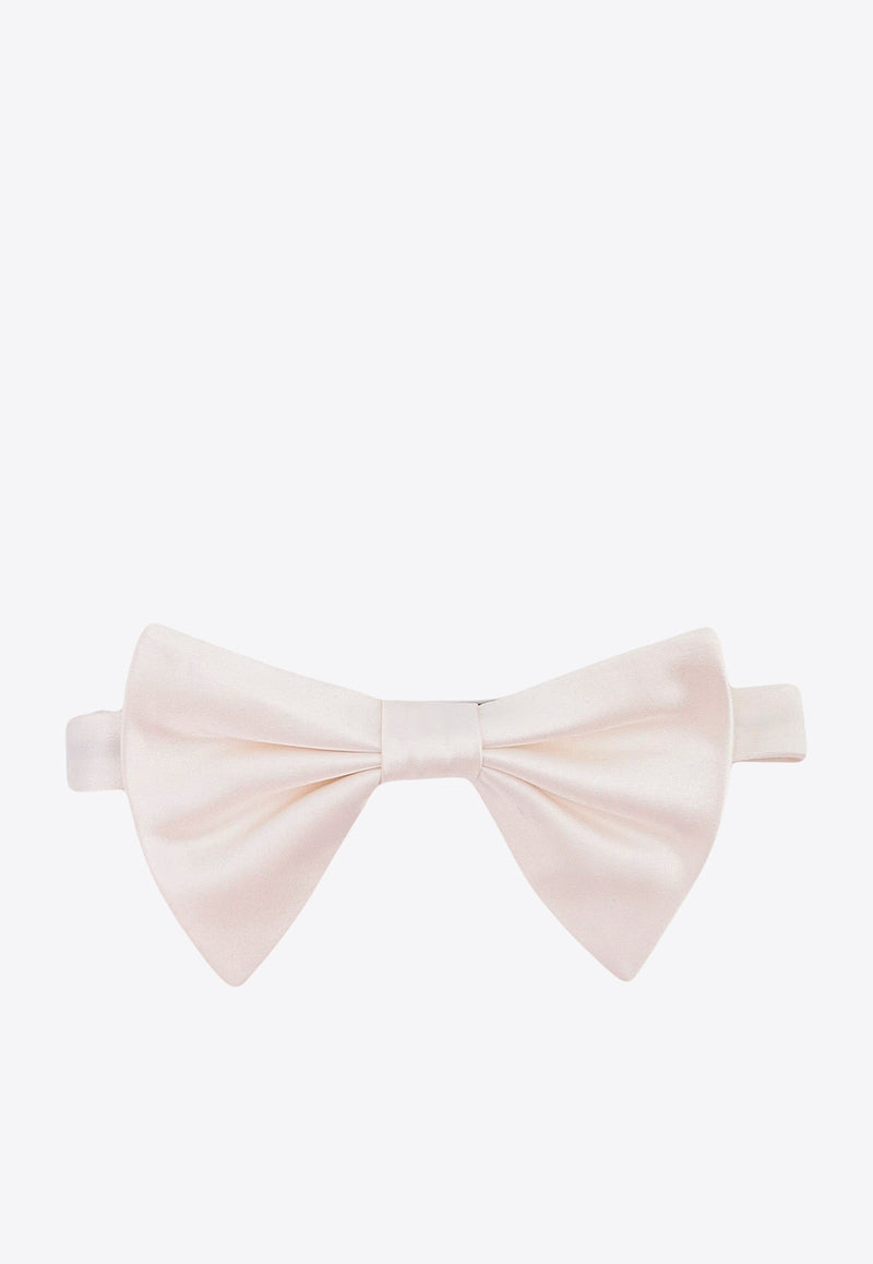 Nicky Milano Adjustable Silk Bow Tie White 400RASO20_AVORIO