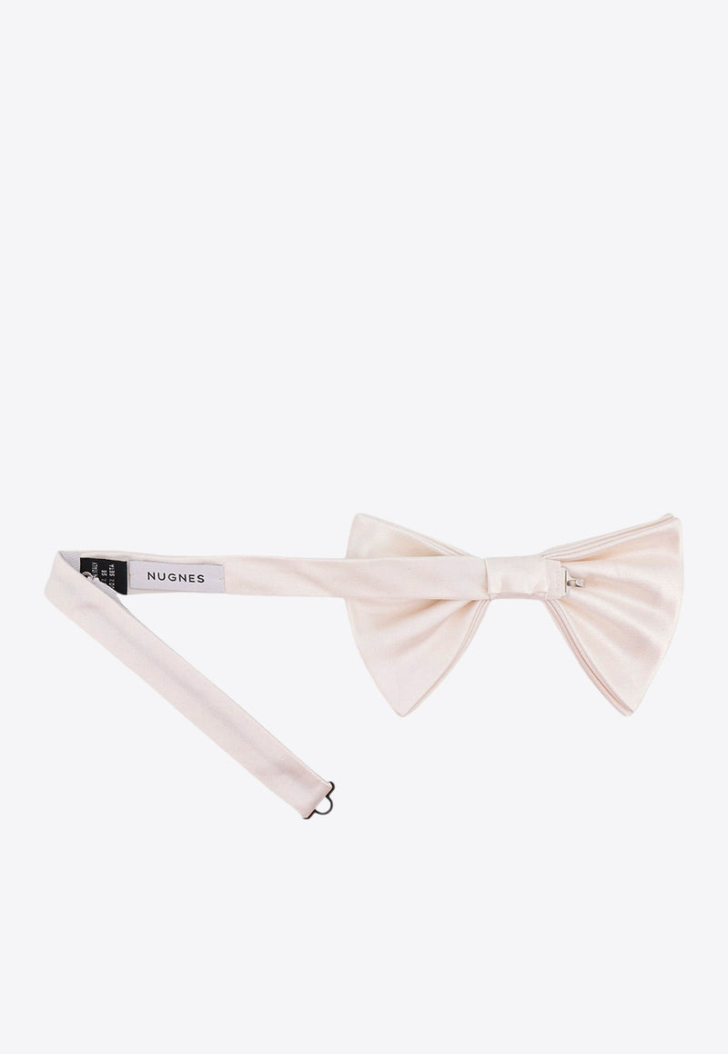 Nicky Milano Adjustable Silk Bow Tie White 400RASO20_AVORIO