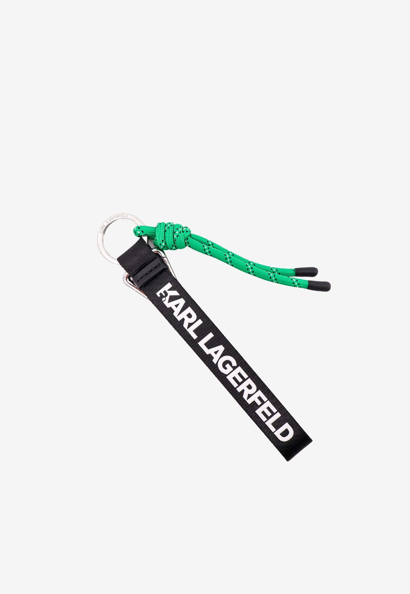 Karl Lagerfeld Logo Printed Key Ring Black 235W3805_A999