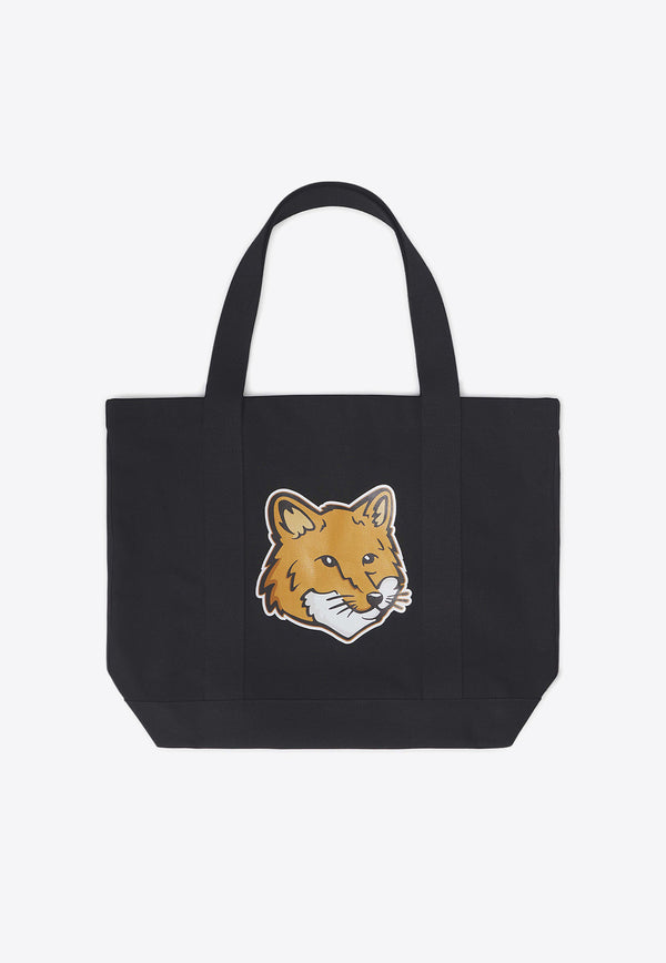 Maison Kitsuné Fox Head Canvas Tote Bag Black LW05101WW0050_P199