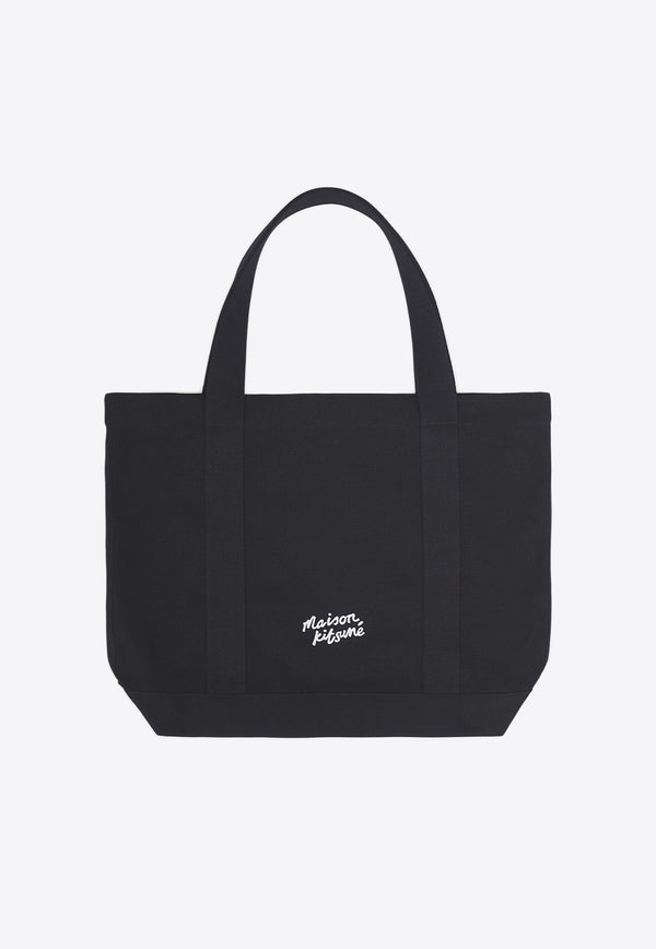 Maison Kitsuné Fox Head Canvas Tote Bag Black LW05101WW0050_P199