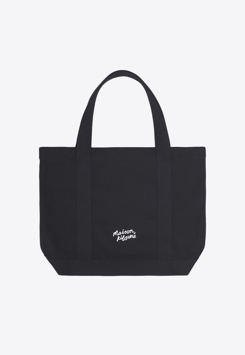 Maison Kitsuné Fox Head Canvas Tote Bag Black LW05101WW0050_P199