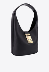 Salvatore Ferragamo Medium Gancini Buckle Hobo Shoulder Bag 214966764378_NERO Black