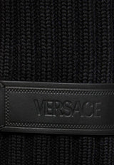 Versace Logo Patch Ribbed Knit Sweater Black 10117901A08069_1B000